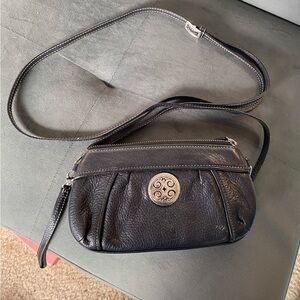 Brighton leather clutch with long strap